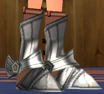 Equipped Nuadha Plate Boots viewed from an angle