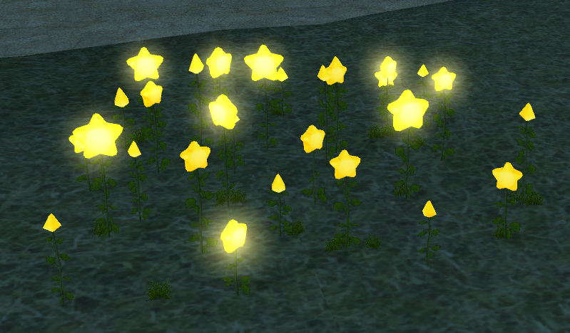 How Glowing Starflower Patch appears at night