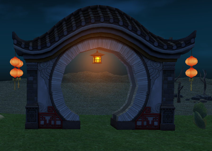 How Homestead Small Oriental Archway appears at night